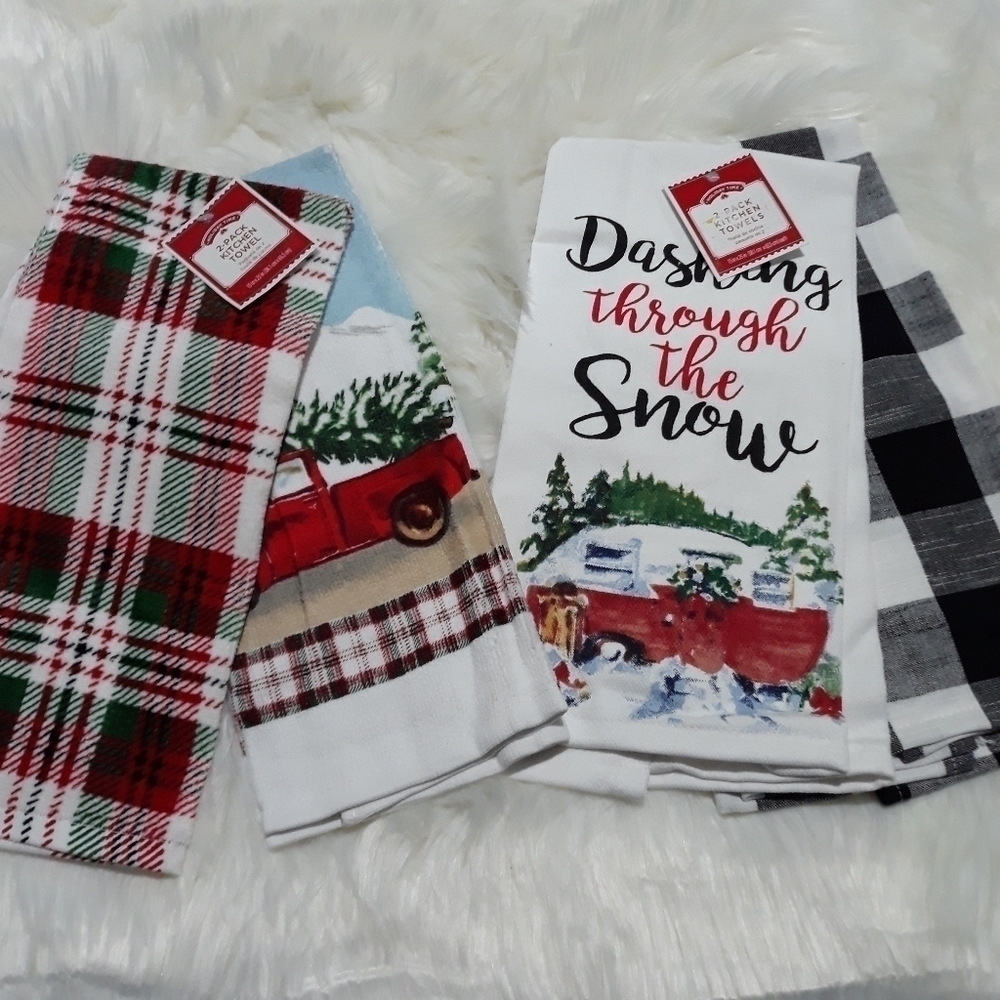 Christmas kitchen towels - 4 qty